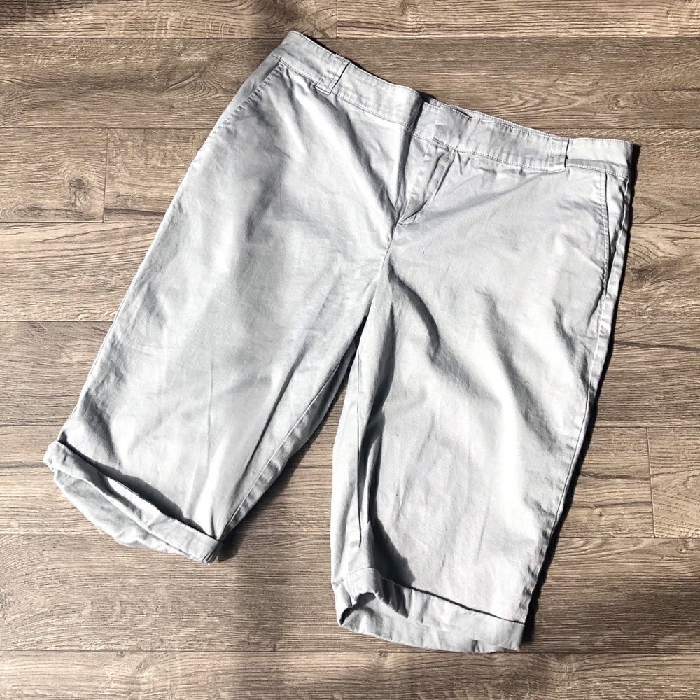 2/$20 NY&C Light Gray Cuffed Bermudas, 10